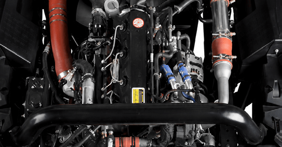 Cummins B Series diesel engine bay in a JAC truck