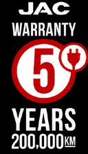 JAC EV 5 year, 200,000km warranty badge
