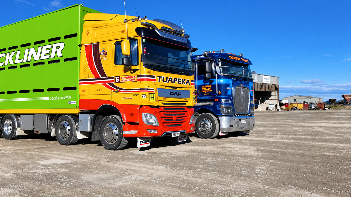 Vivid RTL Trucks in an industrial Yard