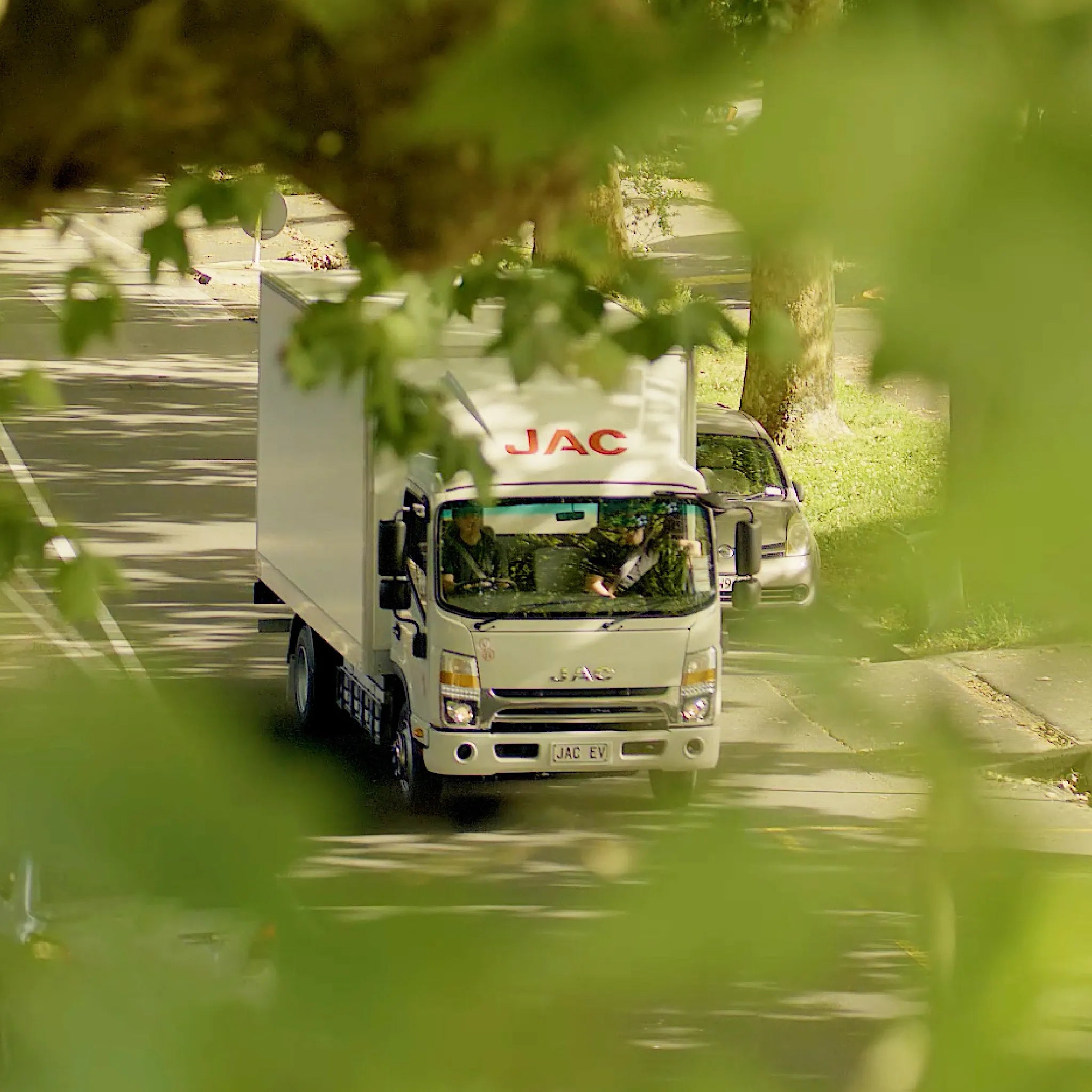 JAC electric delivery truck working in a New Zealand city