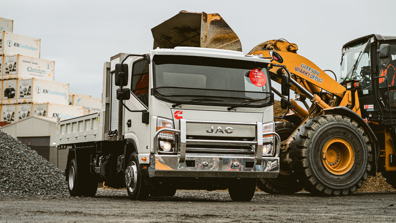 DHL branded JAC truck on the road in New Zealand