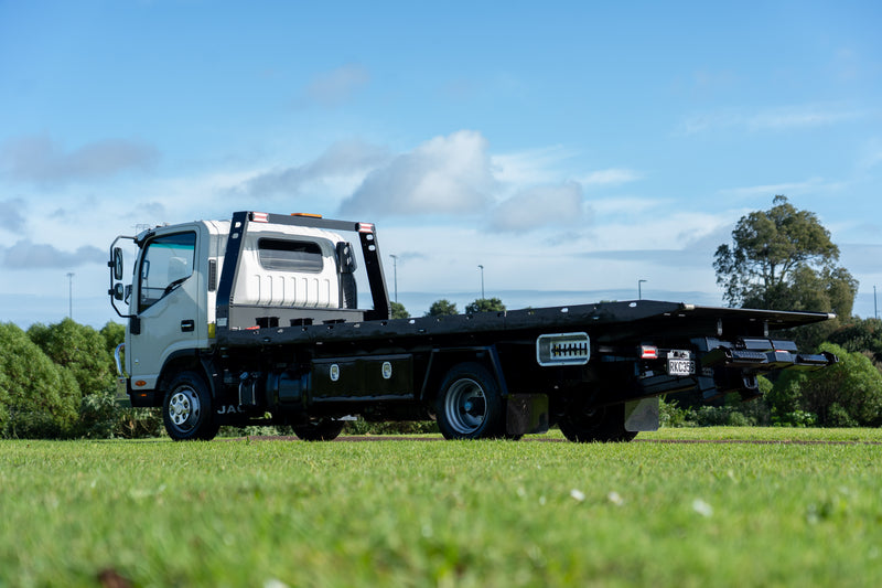 JAC truck with crane attachment working on a New Zealand construction site