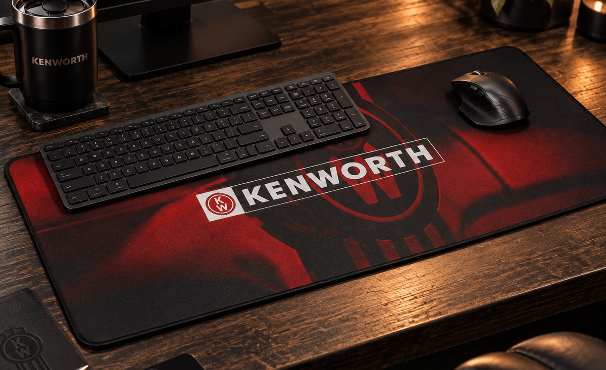 Kenworth Desk Mat in use on a desk