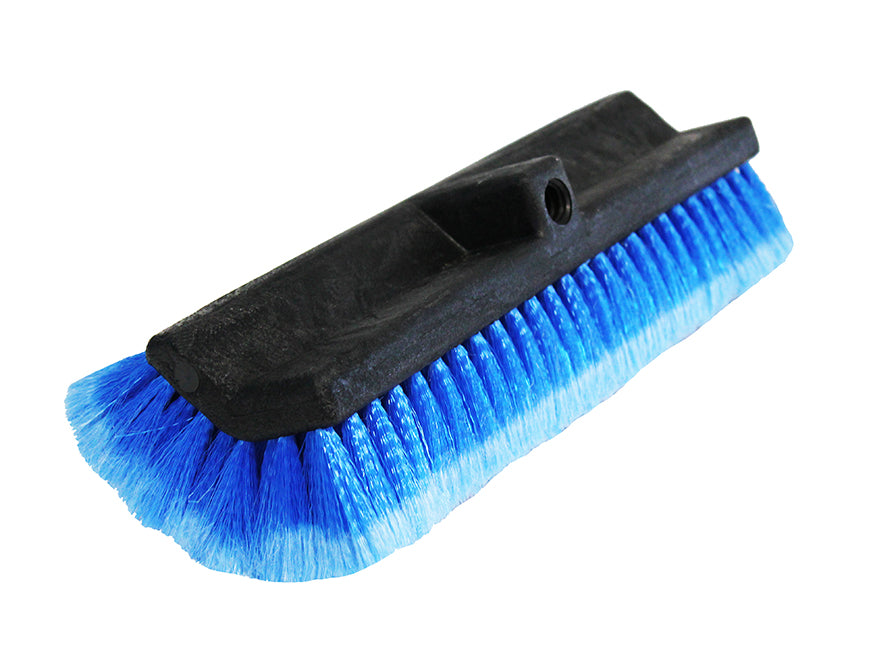 A close-up of the 15inch Bi-Level Brush Head, featuring bright blue bristles and a black plastic handle attachment, isolated on a white background.