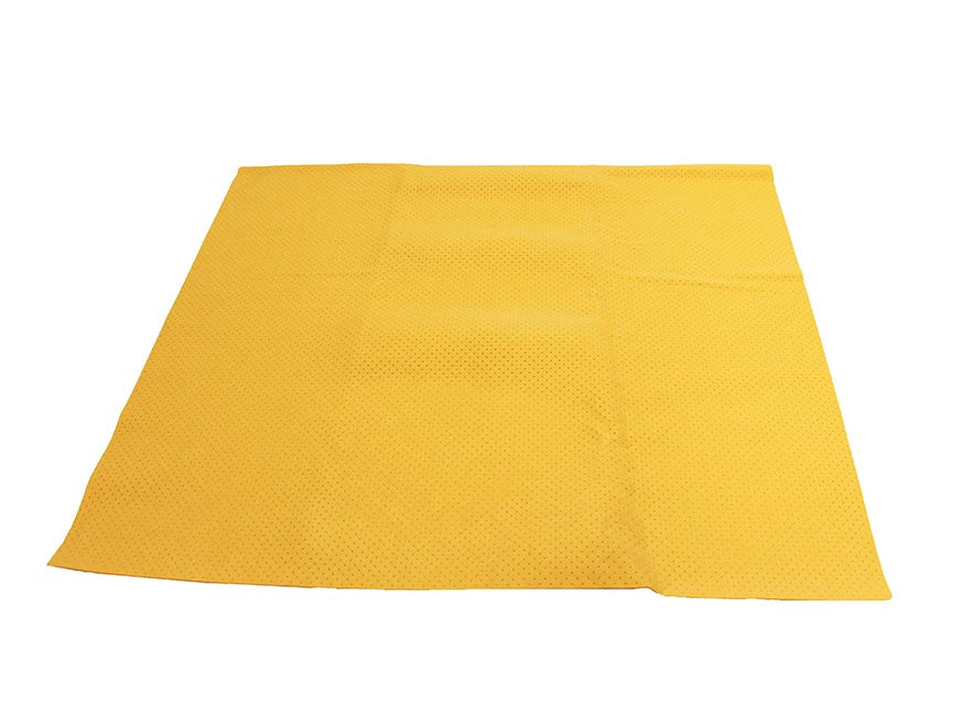 A pack of five CHAMMY 50X50 yellow microfibre cleaning cloths is laid flat on a white background, ideal for vehicle detailing or as part of a comprehensive cleaning cloth set.